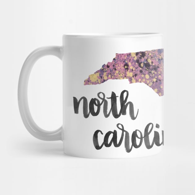 north carolina - calligraphy and abstract state outline by randomolive